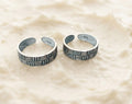 Basket Weave Oxidised Silver Toe Rings