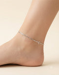 Minimal Box Chain Silver Anklet