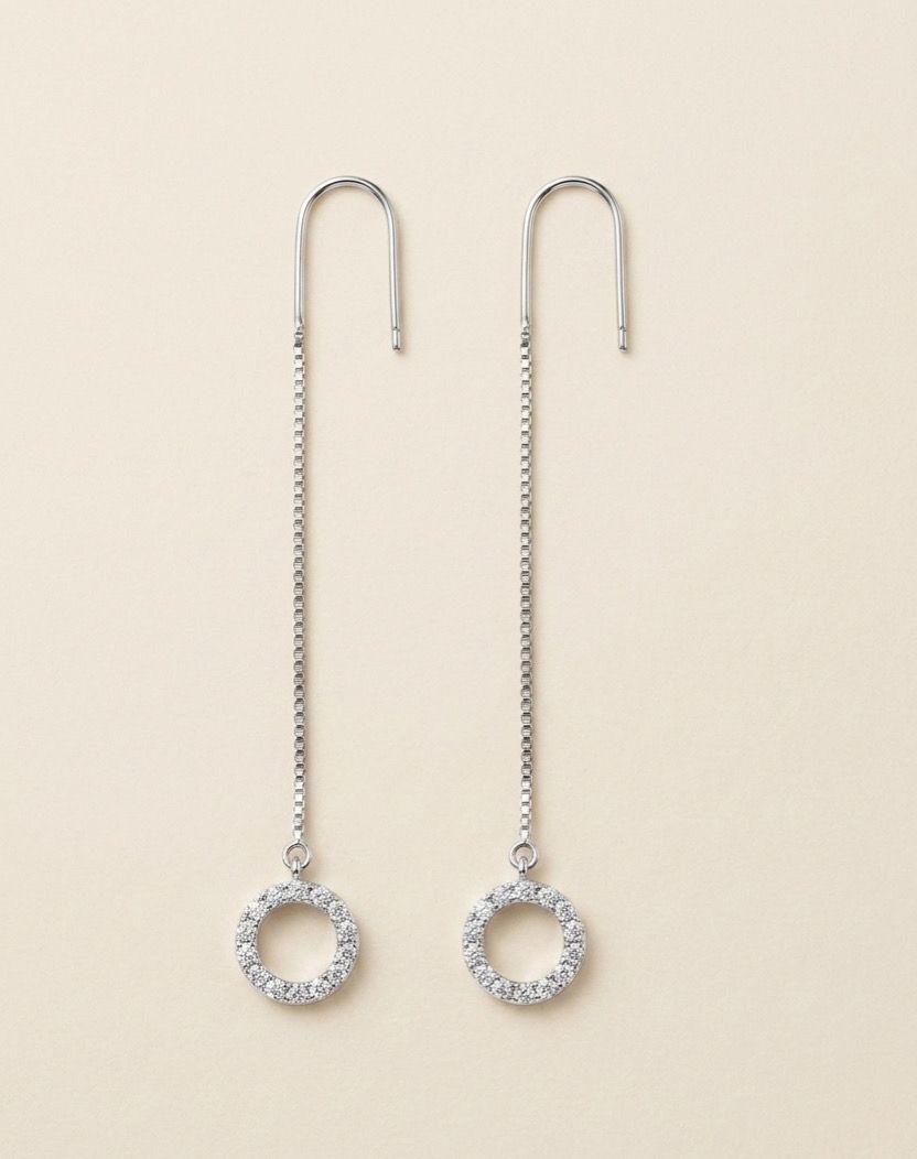 Linear drop earrings