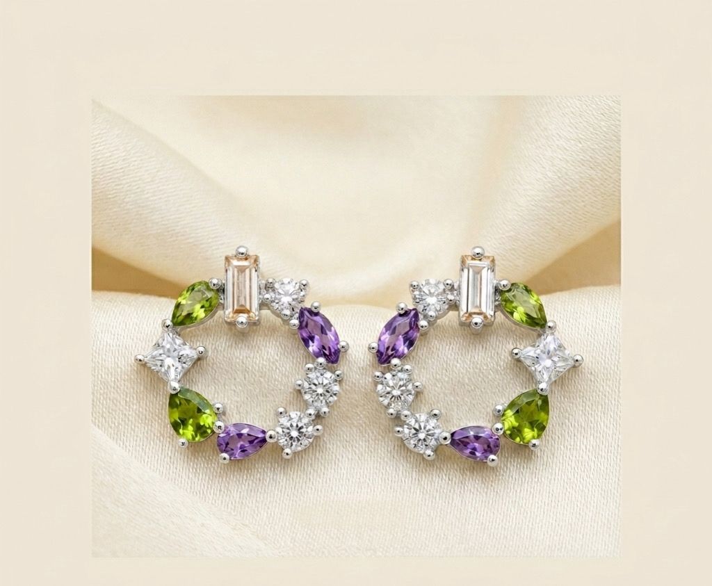 Multi colour earring