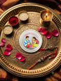Bond of Love Round Silver Coin with Rakhi Set