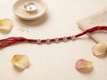 Five Silver Bead Red Thread Rakhi