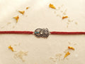 Antique Turquoise Bead Silver Rakhi
