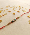 Gold Plated Kundan Meenakari Rakhi