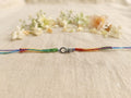Rainbow Thread Silver Flower Rakhi