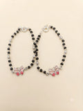 Pink Butterfly Kids Silver Nazariya Pair