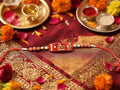 Gold Plated Veera Bar Rudraksha Rakhi