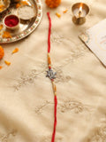 Star Flower Red Thread Silver Rakhi