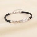 Rose Gold Accent Black Cord Men's Bracelet