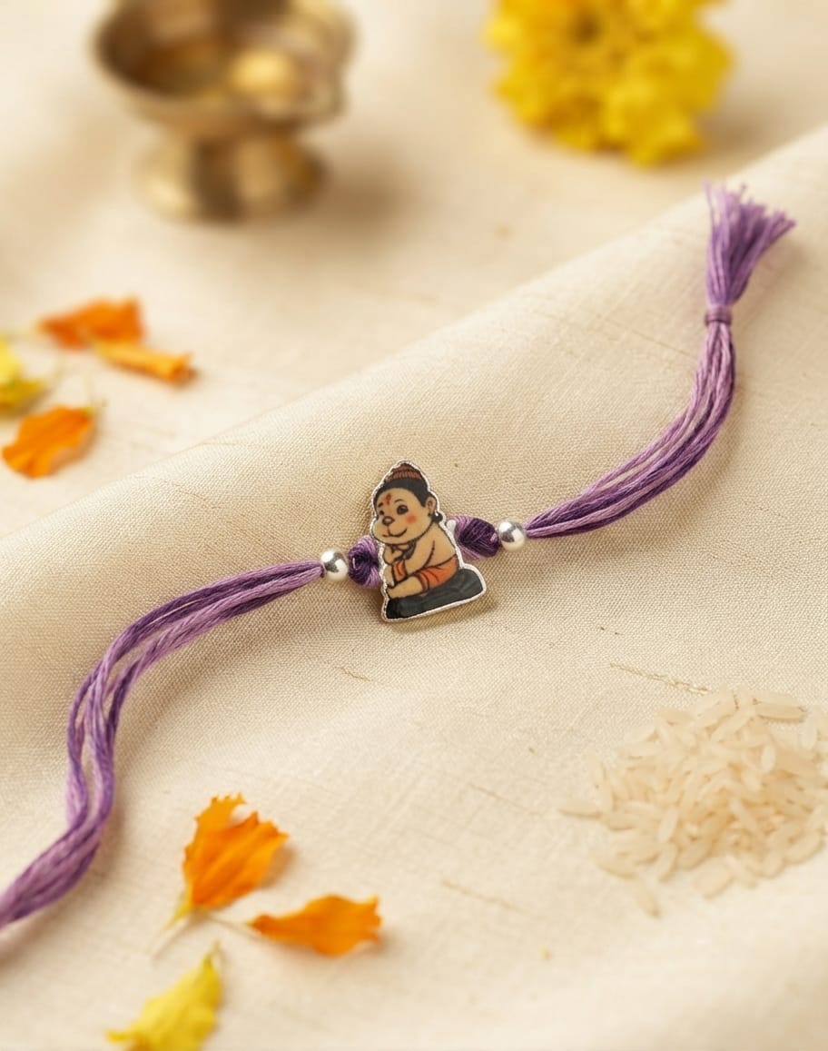 Baby Hanuman Purple Thread Kids Rakhi